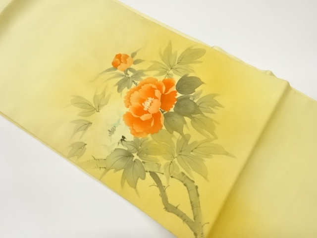 JAPANESE KIMONO / VINTAGE NAGOYA OBI / SHIOZE / FLOWERS